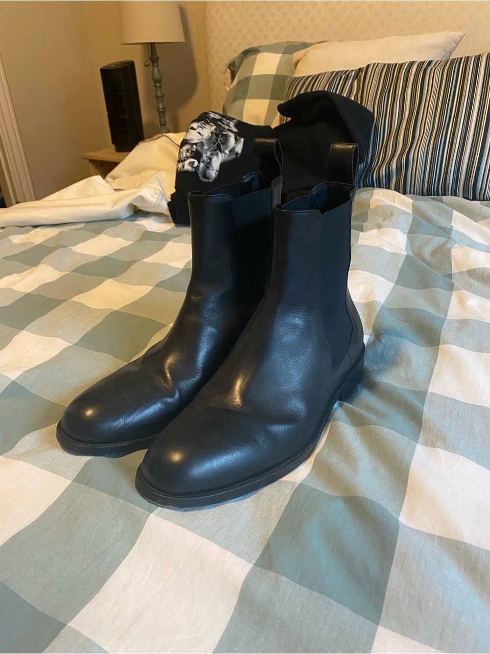 Dries Van Noten Black Leather Chukka Boots